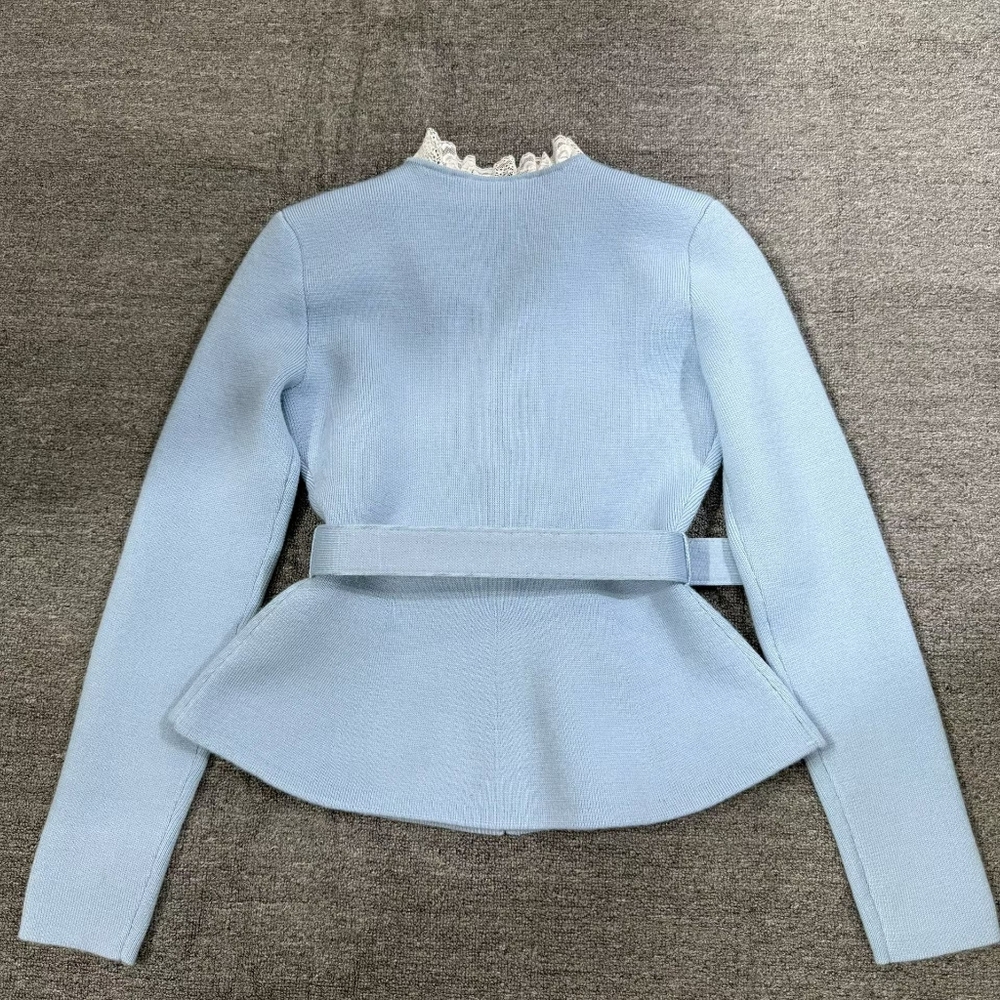 Self-portrait Blue Crystal Trim Cardigan - Picture 9 of 11